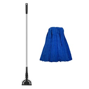 칼트 스텐마포대 블랙 134cm+극세사 마포걸레 270g, 블랙 + 블루, 1세트