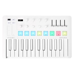 아투리아 미니랩 3 미디 컨트롤러 마스터 키보드 AT-MD-0026, MiniLab 3 Alpine White(한정판), Alpine White, 1개