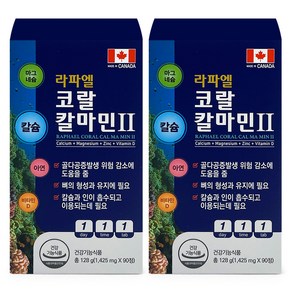 라파엘 코랄 칼마민 2 비소성 산화칼슘 128g, 2개, 90정