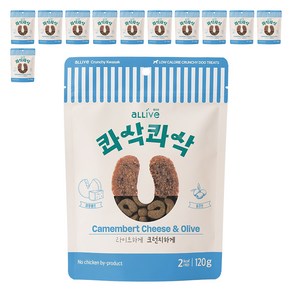 대주펫푸드 올리브 강아지 콰삭콰삭 트릿, 120g, 12개, 까망베르치즈&올리브