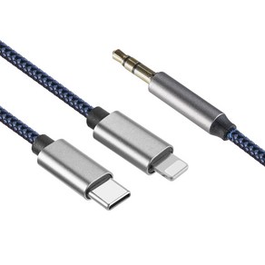 Coms 스테레오 변환 케이블 iOS 8Pin C타입 AUX 3극 steeo 3.5 8핀 USB-C Type-C IH739, 1개