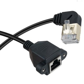 Coms RJ45 랜 포트 연장 우향 꺾임 케이블 MF CAT8 장착용 브라켓 월플레이트 랜선 꺽임 IH565, 혼합색상, 1개