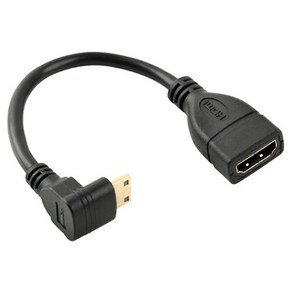 컴스 미니 HDMI 변환젠더 케이블 Mini 상향꺾임 10cm, SP933, 1개