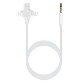 컴스 USB 오디오 3 IN 1 C타입 8핀x2 to 3.5mm AUX 케이블 IH603, 1개