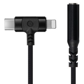 컴스 C타입 iOS 8핀 오디오 3.5mm 스테레오 AUX T형 변환 젠더 12cm, IH752, 1개