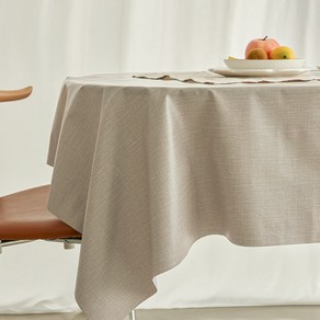 리빙공감 모던 가죽 방수 무지 테이블 식탁보, 아이보리, 6인용(220 x 140 cm), 1개