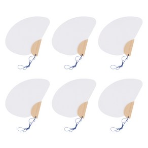 조개 부채 소, 흰색 + 베이지, 6개