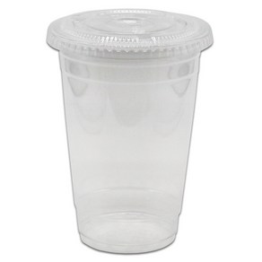 케이스코 투명 pet 아이스컵 평뚜껑, 100개, 470ml, 1개입