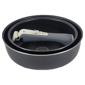 오스벨 인덕션 매직핸들 착탈식 소테팬 세트 3개, 블랙, 1세트, 팬 20cm + 팬 24cm + 매직핸들
