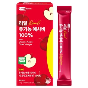뉴트라팜 리얼 유기농 애사비 음용식초 15p, 1개, 225g
