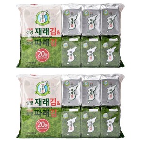 성경식품 지도표 재래식 성경식탁김 4g x 10p + 파래김 4g x 10p, 80g, 2개