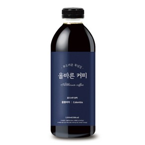 올바른커피 콜롬비아 수프리모 콜드브루 원액 더치커피, 1L, 1개입, 1개