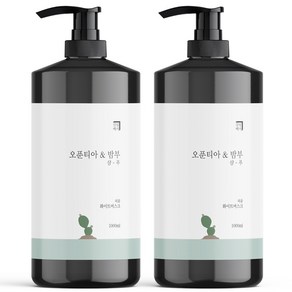 살림백서 오푼티아 앤 밤부 퍼퓸 샴푸 화이트머스크, 1000ml, 2개