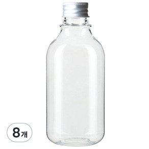 병도매닷컴 ARB300 투명 음료용기 알루미늄 실버캡, 300ml, 8개