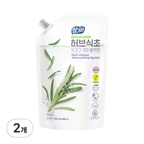 참그린 허브식초 설거지 주방세제 리필, 900g, 2개