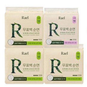 라엘 내추럴 순면 생리대 소형 14p 1팩 + 대형 12p 3팩 세트, 1세트