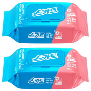 스카트 세균 닦는 주방살균 행주티슈, 2세트, 80개