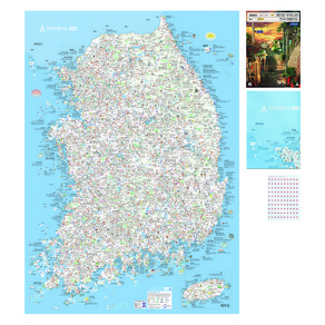 전국 여행지도 방수지도 세트