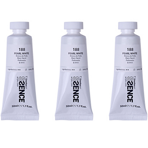 신한에쎈스 아크릴 컬러 물감 Tube B 시리즈 펄 화이트 3p, 1색, 50ml