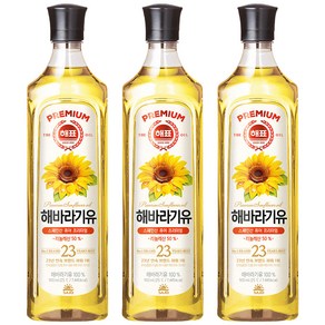 해표 해바라기유, 3개, 900ml