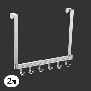 다용도 6후크 도어걸이, 실버, 2개
