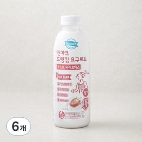 덴마크 드링킹 요구르트 포스트 바이오틱스 딸기, 750ml, 1개입, 6개