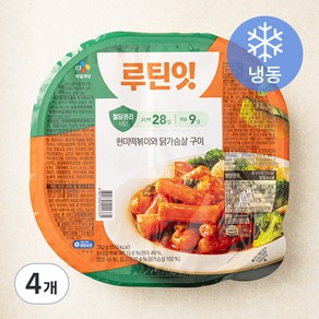 CJ제일제당 루틴잇 현미떡볶이와 닭가슴살 구이 (냉동), 352g, 4개