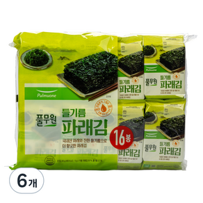 풀무원 들기름 파래김, 80g, 6개