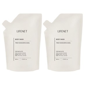 라이프넷 바디워시 프레쉬 만다린 앤 바질, 2개, 800ml