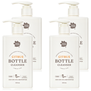 그린핑거 산뜻한 시트러스 젖병 앤 주방세제 액상형, 4개, 500ml