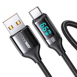 코드웨이 디스플레이 USB A타입-C타입 고속충전 케이블, 2m, 1개