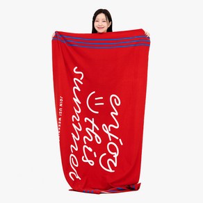 위크나인 스마일 비치타올, 레드, 1개
