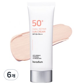 카라디움 스네일 리페어 선크림 SPF 50+ PA+++, 70ml, 6개