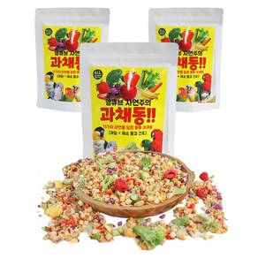 리프패럿 앵큐브 자연주의 과채동 앵무새 동결건조 사료, 30g, 3개