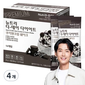 뉴트리디데이 다이어트 쉐이크 쿠키앤크림 14포, 350g, 4개