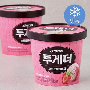 빙그레 투게더 스트로베리밀크 아이스밀크 (냉동), 710ml, 2개