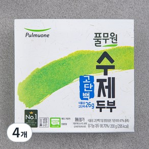 풀무원 고단백 수제두부, 200g, 4개