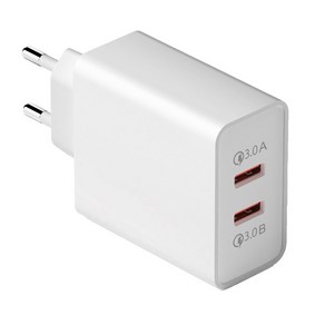 구스페리 QC3.0 36W 동시 2포트 멀티 36W 고속충전기 어댑터, 화이트, 1개