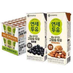 연세두유 뼈를 생각한 고칼슘 검은콩 190ml 24p + 호두 앤 아몬드 190ml 24p, 1세트