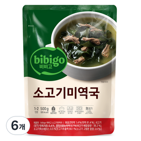 비비고 소고기 미역국, 500g, 6개