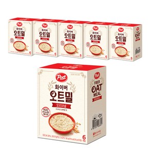 포스트 화이버 오트밀 오리지널 시리얼 6p, 180g, 6개