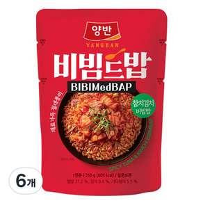 동원 양반 비빔드밥 참치김치 비빔밥 포켓, 6개, 250g