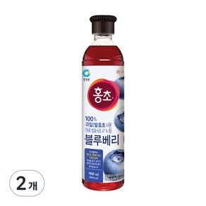 청정원 홍초 100% 자연발효초사용 블루베리, 900ml, 2개