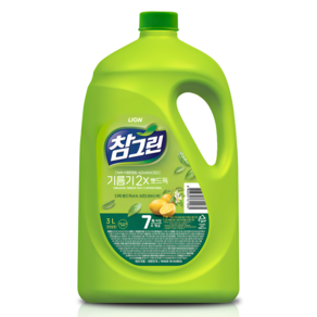 CJ라이온 참그린 청정제주녹차수 주방세제 용기, 3.1kg, 1개