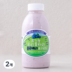 에그앤씨드 유기가공식품 인증 우리울타리 블루베리 요구르트, 500ml, 2개