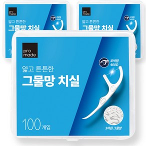 프로메이드라이프 얇고 튼튼한 그물망 치실, 100개입, 3개