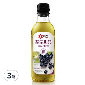 백설 포도씨유, 500ml, 3개