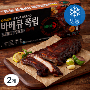 바베큐 폭립 숯불구이향 (냉동), 400g, 2개