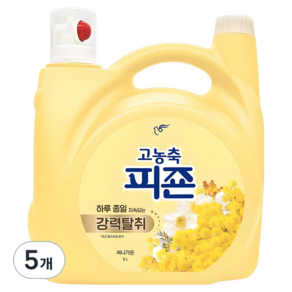 피죤 고농축 강력탈취 섬유유연제 써니가든 본품, 6L, 5개