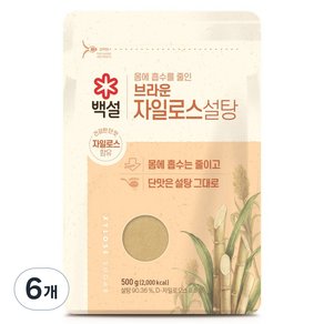 백설 브라운 자일로스 설탕, 500g, 6개